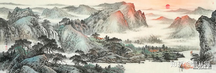 十里河山水古玩珠宝城101室_办公室山水风水画_家居客厅墙上挂什么画招财风水画