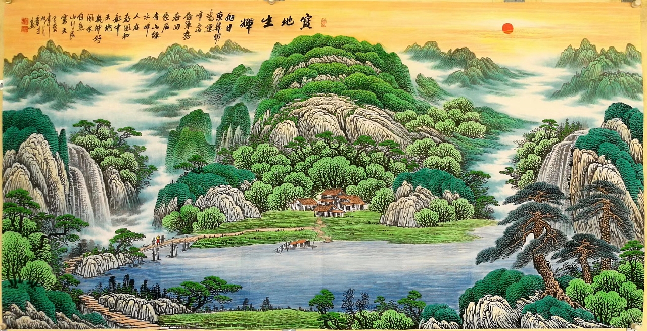 当代国画风水画画家蒋伟作品欣赏及风水寓意