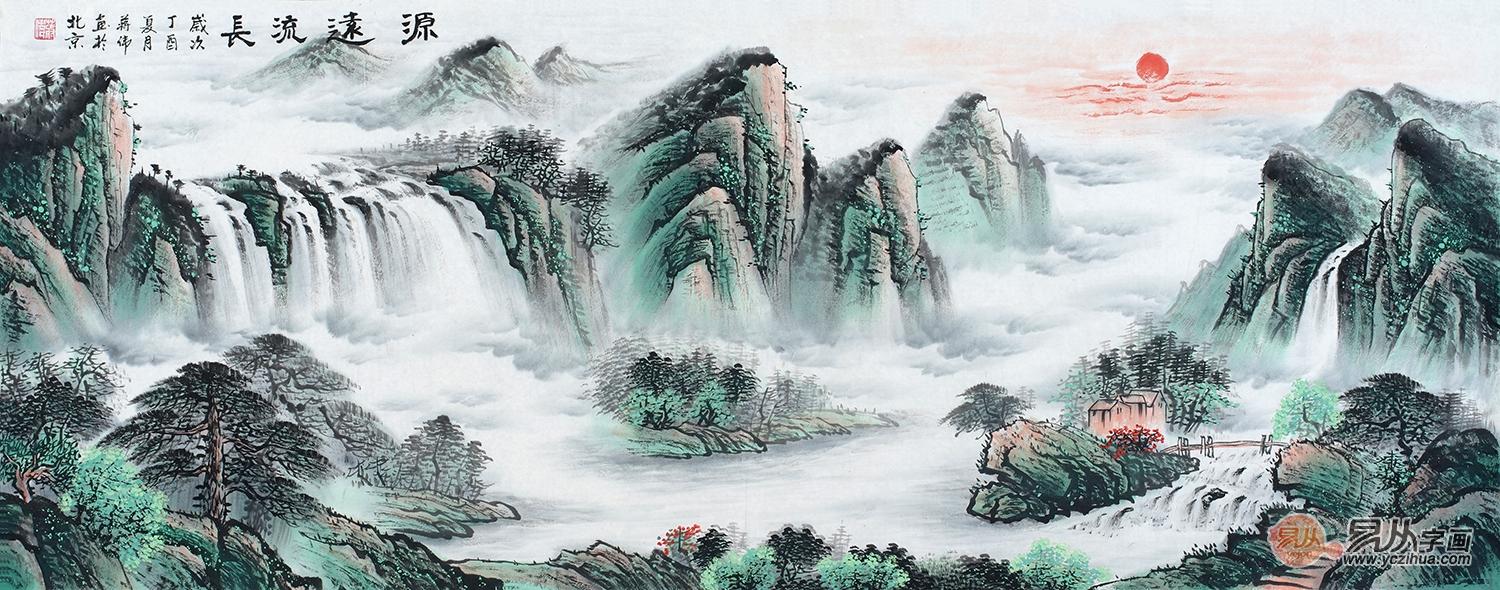 风水客厅挂什么画好？鸿运当头山水画招财纳福，必选佳作